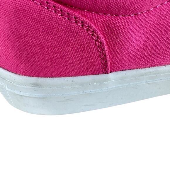 Izaac Mizarahi Live Pink Canvas Gingham Lace Up Fashion Sneakers Size 8.5 - Picture 4 of 12